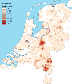 Het zwarte raster is gemeente Oudewater (Hekendorp), het grijze raster is gemeente Nieuwkoop (Ter Aar), het rode raster is de gemeente Kampen (Kamperveen)