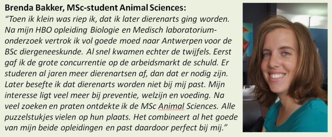 Brenda, student Animal Sciences