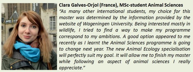 Clara, student Animal Sciences