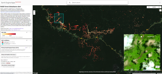 Data visualisation in Google Earth Engine