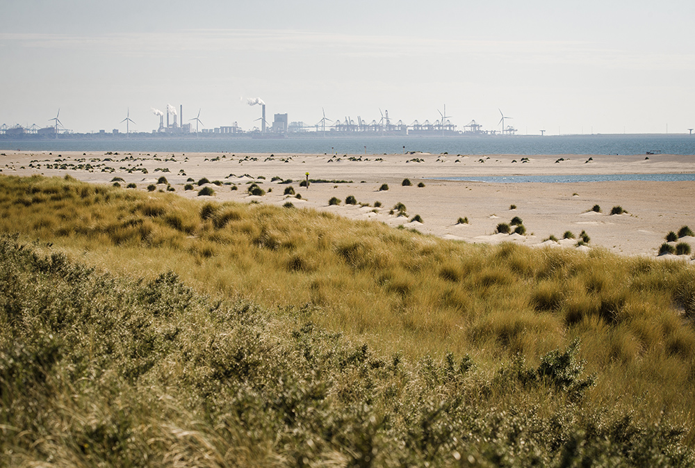 De aangelegde Zandmotor voor de kust is een mooi voorbeeld van building with nature. 