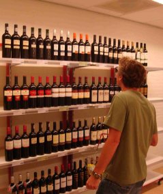 A participant wearing camera glasses in a study of consumer wine choice in the CRR
