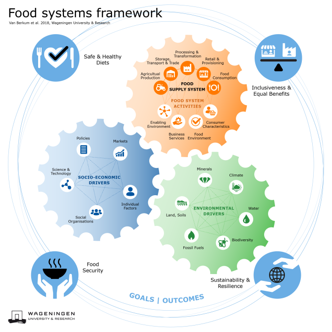 Visualisatie van het Food Systems Framework