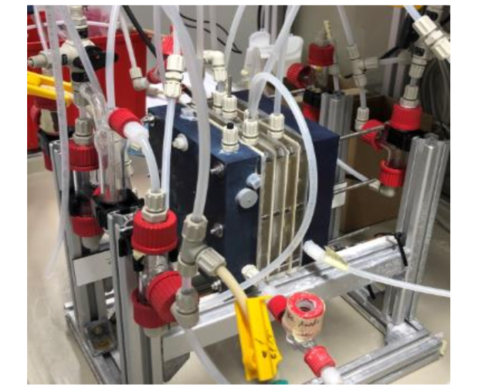 Figure 2: Microbial electrolysis cell removing ammonium from wastewater.