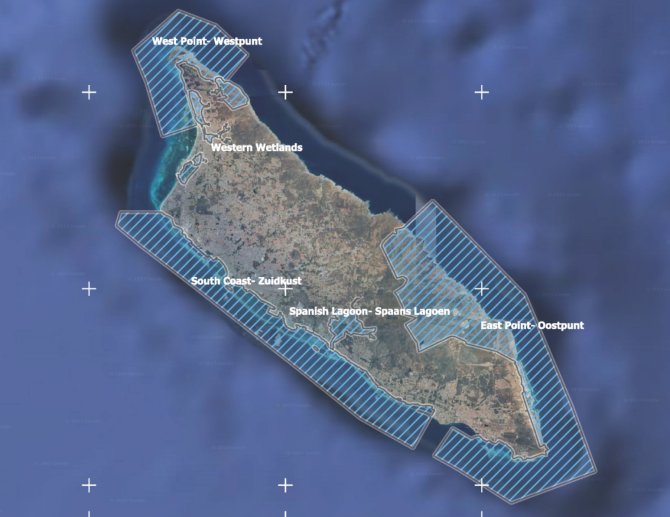 Aruba’s five Ramsar sites, covering 14,408 hectares in total