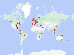 Map of all internship locations