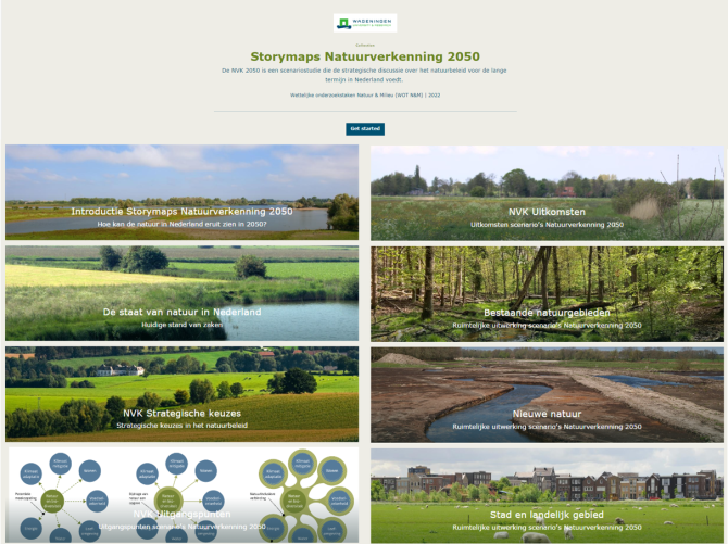 Overzicht van de Storymaps Natuurverkenning 2050