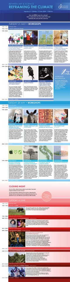 Between Art & Science programme, readable in the schedule below