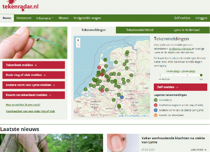 Homepage van Tekenradar.nl (Bron: Tekenradar.nl)