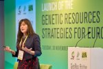 Shelagh Kell, University of Birmingham, presenteert de Genetic Resources Strategy for Europe.